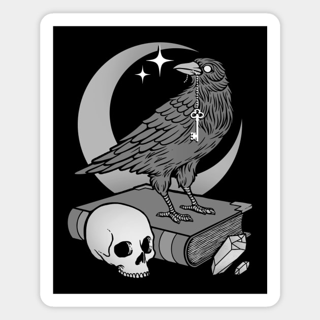 Occult Crow Magnet by Deniart